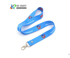 Custom High Quality Sublimation Printed Polyester Id Card Holder Neck Lanyard