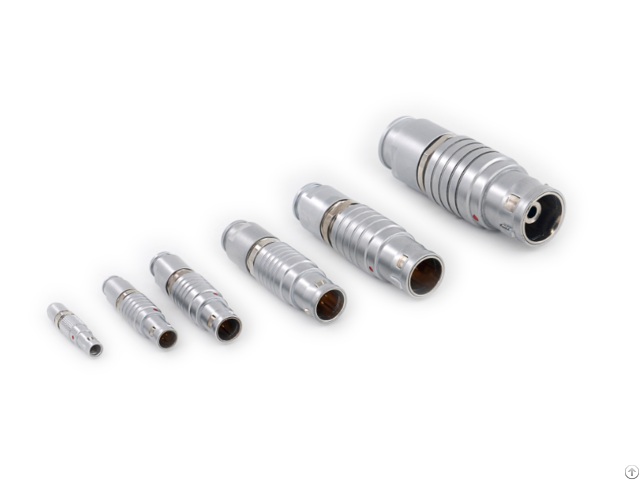 Different Sizes Of Push Pull Self Latching B Series Metal Straight Plugs Connectors