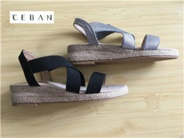 Elastic Heel Jute Sandals Made In China