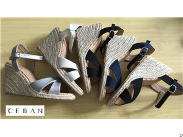 Women Jute Outsole Wedge Soled Sandals