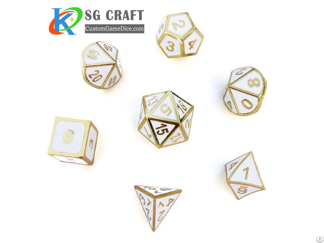 Table Games Dnd 7pcs Polyhedral Metal Dice Set