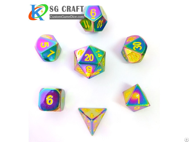 Rainbow Metal Dice