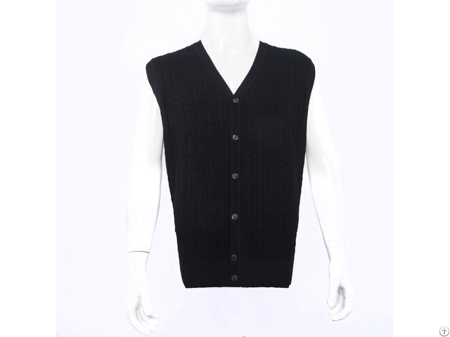 Men High End Pure Wool Sweater With Button