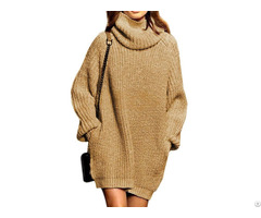 Sweater Dress For Women Turtleneck Cashmere Knit Oversized Pullover Baggy Tops