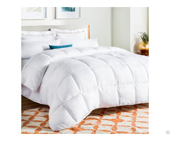 All Season White Down Alternative Quilted Comforter Corner Duvet Tabs Hypoallergenic