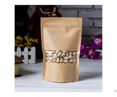 300g Capacity Kraft Paper Standup Bag With A Clear Square Window