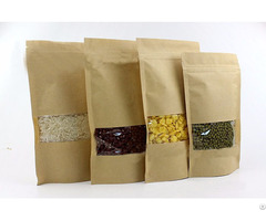 200g Capacity Kraft Paper Standup Bag With A Clear Square Window