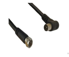 F Male Straight To Pal Right Angle Cable Assembly With Rg59