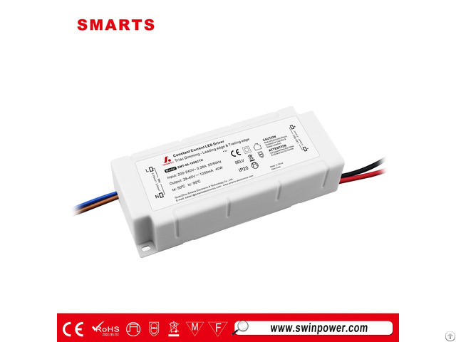 High Pf 40w 50w Triac Dimmer Constant Current Led Driver 1050ma