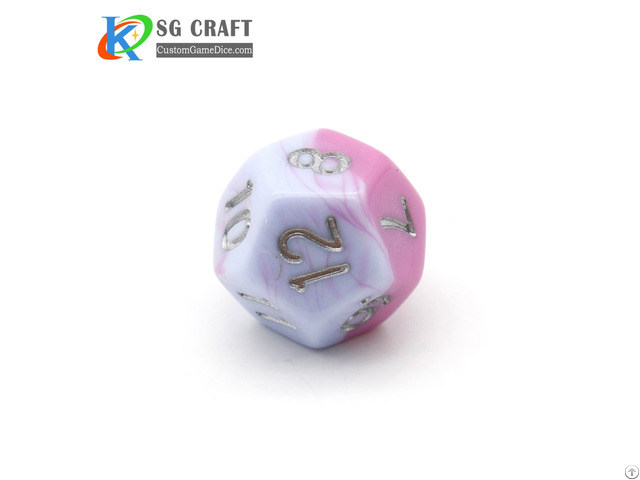 Pink And White Plastic Dice