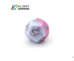 Pink And White Plastic Dice