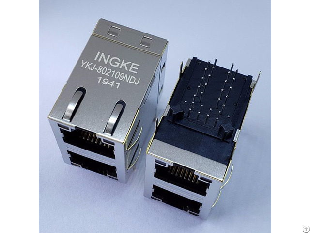 Ykj 802109ndj=xfatm9 Stkvdgy2 4 2 Port 100 Base T Through Hole Rj45 Ethernet Connectors