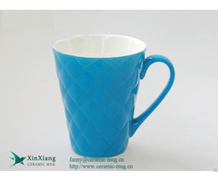 Blue Grain Color Glazed Ceramic Coffee Mugs China