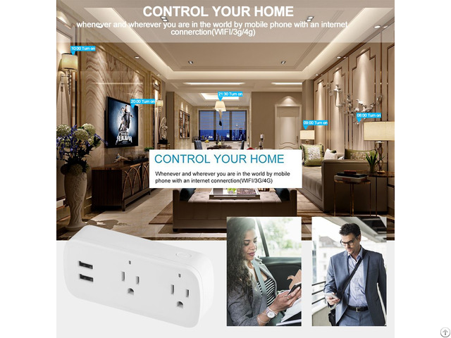 Bd 08 Wifi Plug Socket Us Power Outlet With Usb