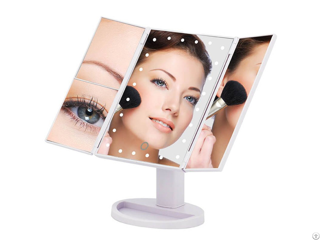 Top Sale Trifold 10x Magnifying Cosmetic Led Makeup Mirror