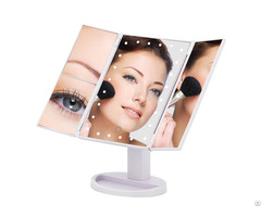 Top Sale Trifold 10x Magnifying Cosmetic Led Makeup Mirror