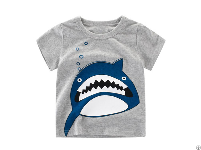 Fashion Cartoon Printed Children Summer Clothes Pure Cotton Boys T Shirt