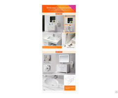 Modern Bathroom Wall Hung Design Solid Surface Cabinet Wash Hand Basin