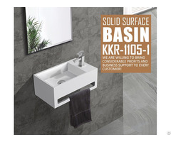 Rectangle Small Corner Stone Solid Surface Sink Vanity Wash Basin