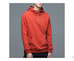 Custom Solid Color Half Zip Blank Cotton Fashion Pullover Hoodies For Men