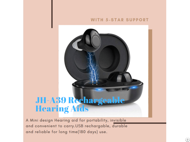 A39 Rechargeable Hearing Aids Digital Sound Amplifier Pair With Usb Carrying Battery Case