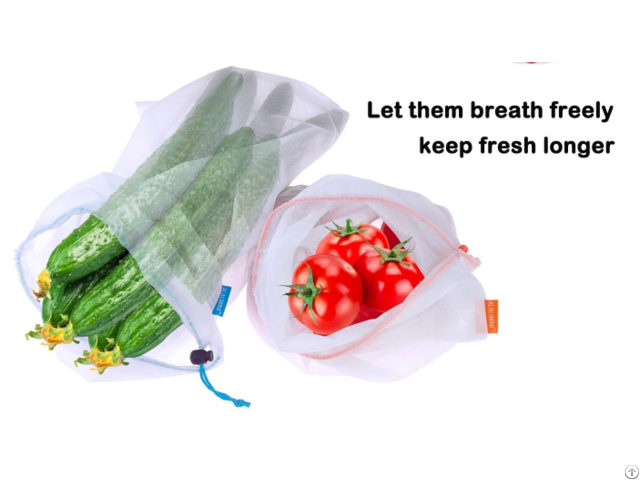 Bpa Free Transparent Reusable Mesh Net Produce Bags For Fruits And Vegetables