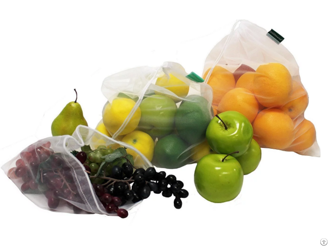 Zero Waste Eco Friendly Grocery Shopping Mesh Produce Bags For Fruit And Vegetable