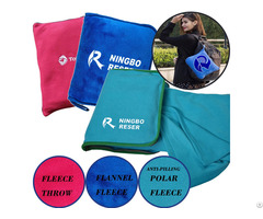 Cushion Pillow 2 In 1 Polar Fleece Travel Blanket With Zippered Pocket Custom Logo