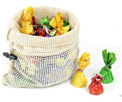 Zero Waste Sustainable Organic Cotton Mesh Bags For Fruit And Vegetable