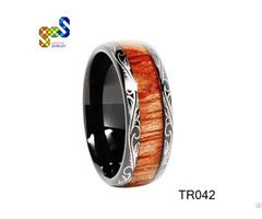 Koa Wood Jewelry Design Unique Fashion Tungsten Carbide Ring