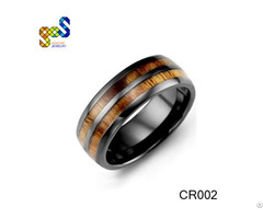 Ceramic Wood Ring Design And Polished Shiny