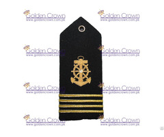 Four Bars Captain Epaulets Gold Anchor Navy American Shoulder Board