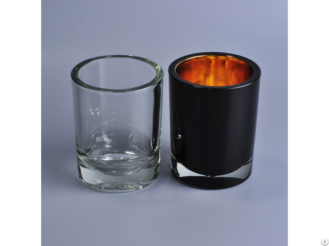 Cylinder Spray Black Glass Candle Jars