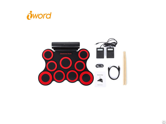 Iword G3009 9 Pads Portable Electronic Drum Set Built In Speakers