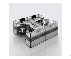 Popular Design Partition Open Cubicle Office Workstation For 4 Person
