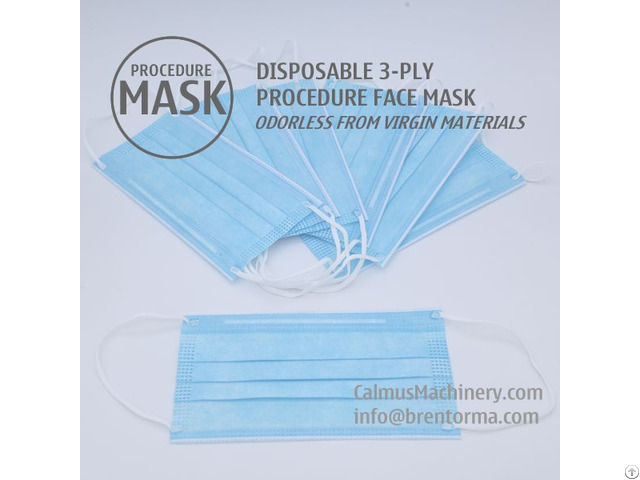 Disposable 3 Ply Surgical Procedure Face Mask