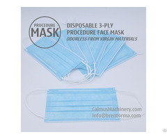 Disposable 3 Ply Surgical Procedure Face Mask