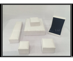 Jewelry Plastic Packing Box With White Texture Covered Paper And Black Velvet