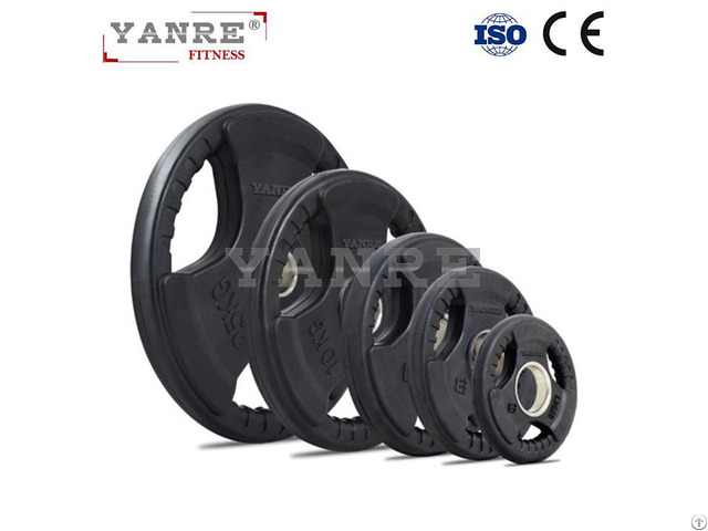 Black Rubber Coated Weight Lifting Bumper Plates Barbell Plate Gym Fitness Equipment Crossfit