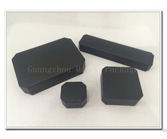 Black Straight Line Texture And Creamy White Velvet Octagon Jewelry Box