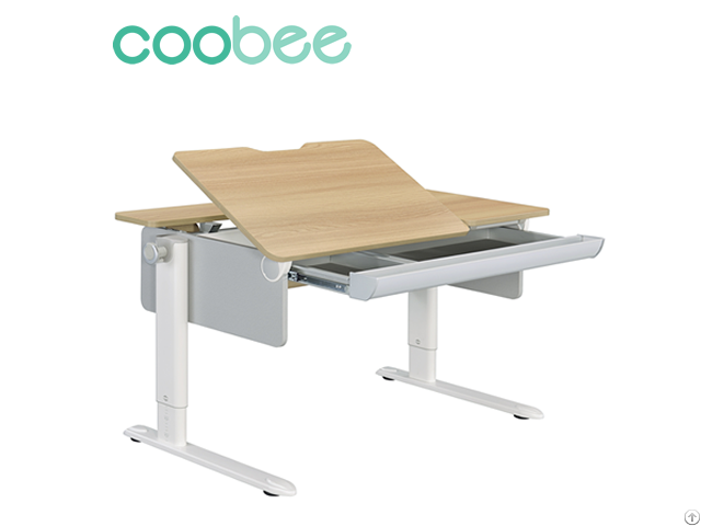 Ergonomic Particle Board Tilting Desktop Aluminum Feet Table Sing Bee