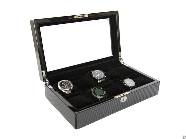 Collection Classical Black Watch Case Storage Display Box