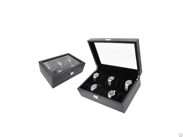 Luxury Piano Watch Case Box Display For 10 Watches Storage