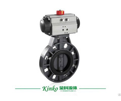 Upvc Plastic Pneumatic Wafer Butterfly Valve With Actuator Control