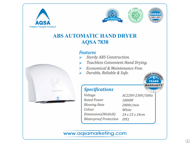 Abs Automatic Hand Dryer Aqsa 7838