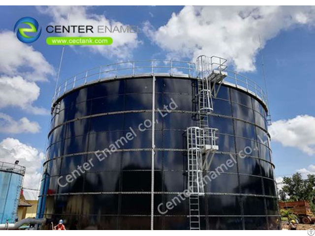 Industrial Waste Water Storage Tanks Porcelain Enamel Biogas Tank Dark Green