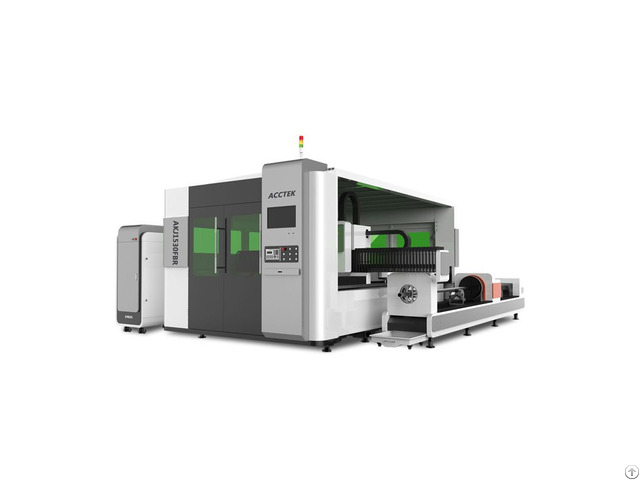 Fiber Laser Cutter Machine With Rotary Axis Akj1530fbr