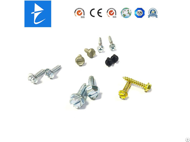 Hexagon Flat Head Self Tapping Machine Half Or All Thread Screws With Different Metal Galvanized