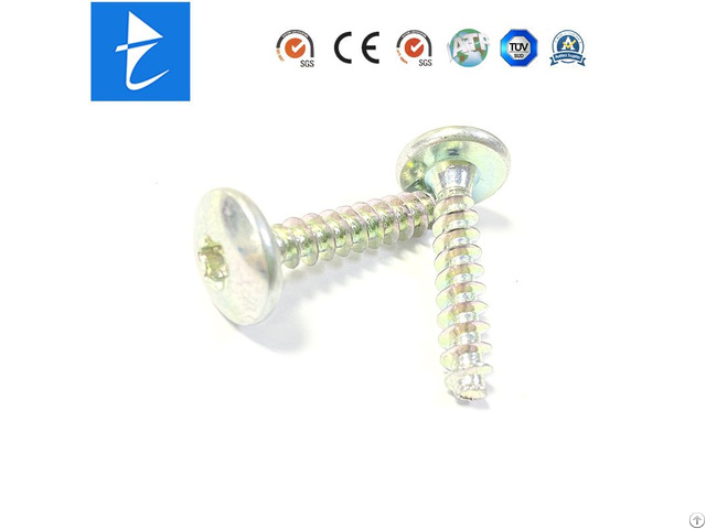 Custom Mushroom Socket Torx Head Steel Color Zinc Plated Self Tapping Screw