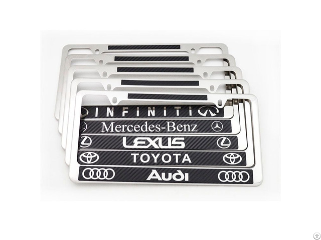 American Stainless Steel Carbon Fiber License Plate Frame